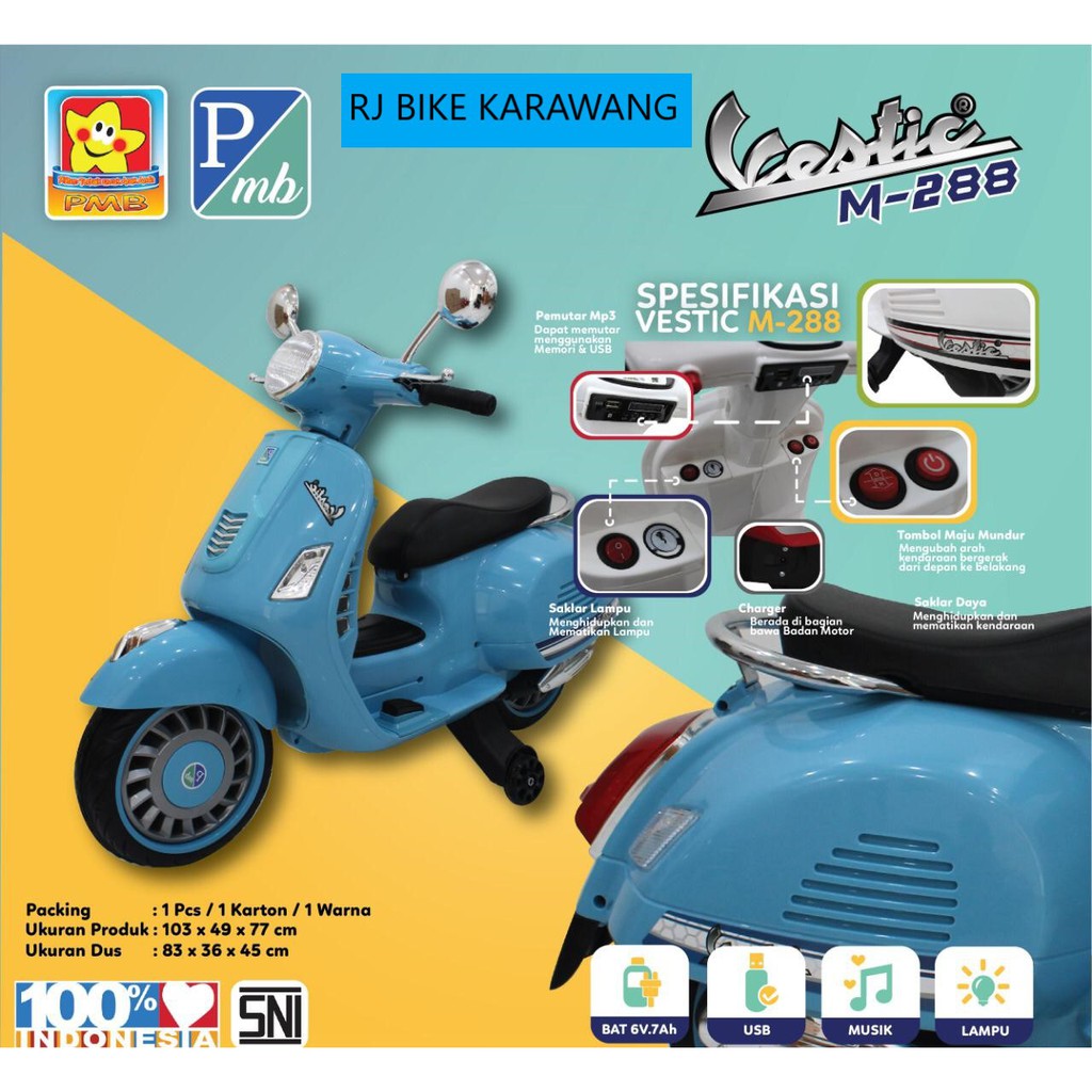 Motor Aki Anak PMB 288 Vestic Vintage Scooter