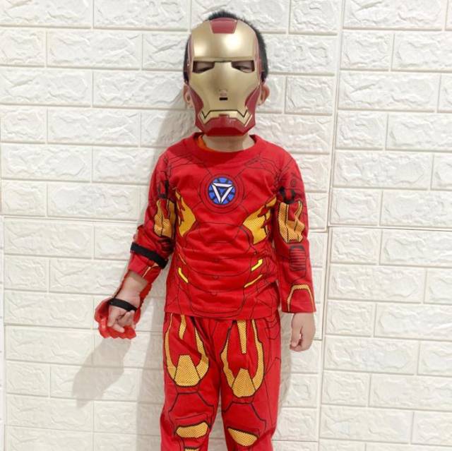 Kostum baju anak iron man tangan thanos infinithy war kostum iron man gratis topeng