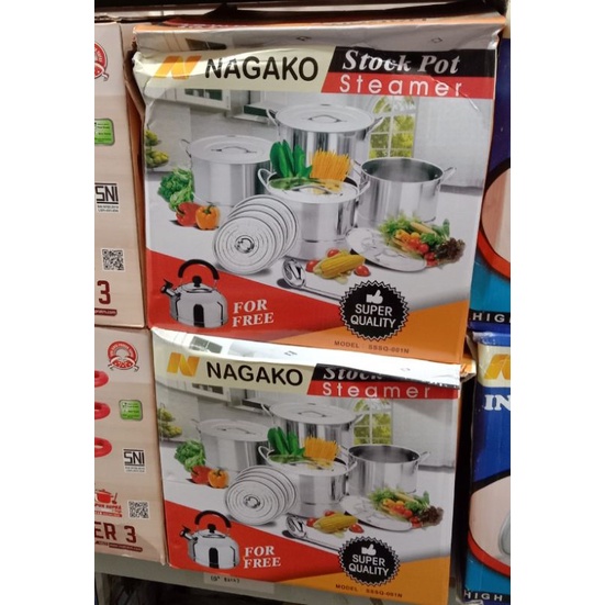 nagako panci set steamer stock pot free ketle