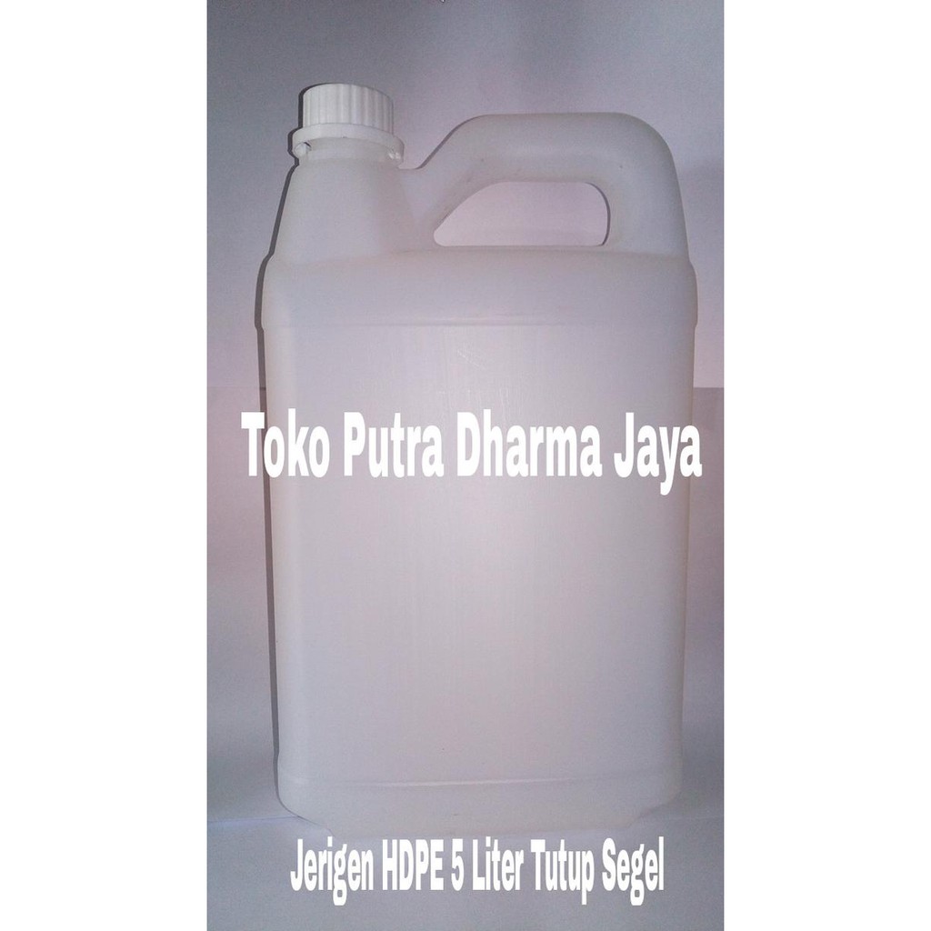 BOTOL PLASTIK HDPE JERIGEN 5 LITER TUTUP SEGEL