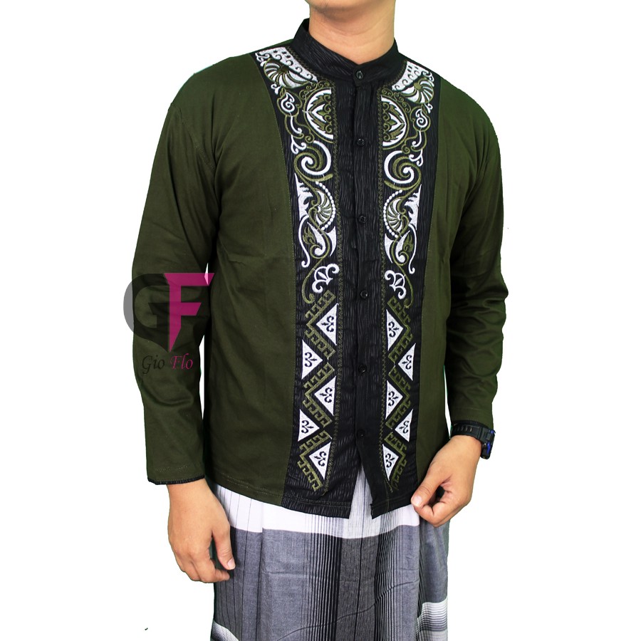 GIOFLO Pakaian Kemeja Muslim Modern Pria Green / KKL 60