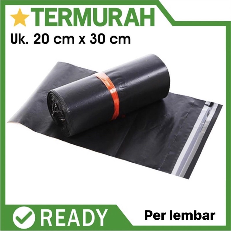 

[PER LEMBAR] AMPLOP PLASTIK POLYMAILER 20x30 bkn REA hd packing online shop kantong olshop BLACK glossy