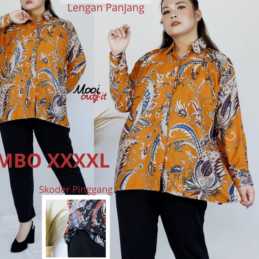 TERMURAH KEMEJA BATIK WANITA JUMBO DADA SAMBUNG KEMEJA JUMBO BATIK  ATASAN WANITA JUMBO MURAH ..