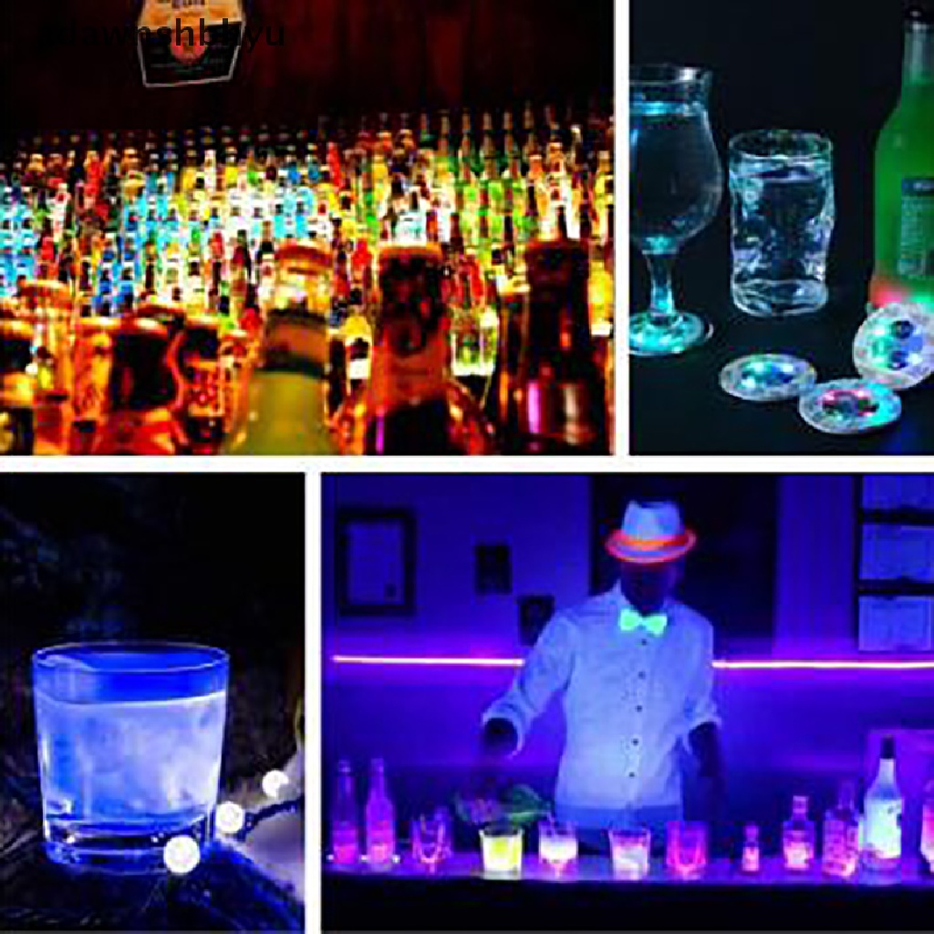 Adawnshbhyu Stiker Lampu Botol LED Mini Festival Bar Vas Dekorasi LED Minum Cup Mat