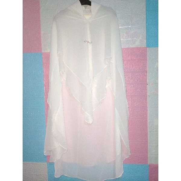 Khimar sisesa putih tuLang ready
