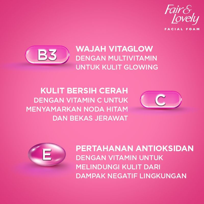 fair n lovely multi vitamin facial wash 50gr/ fair n lovely multi vitamin facial foam 100gr