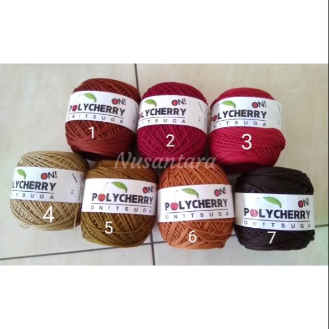 Benang rajut Polycherry red series satuan