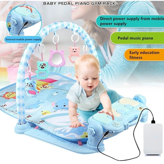 Playmat Gym Musical Mainan Kasur Anak Bayi Piano Tempat Main Anak