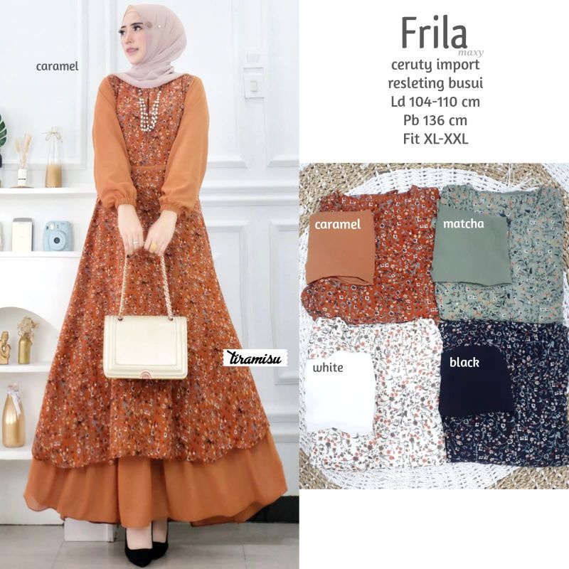 Gamis Real Pict Bahan Ceruty Import Resliting Busui.Gamis Best Seller.Gamis Motif Bunga-Bunga Kekini