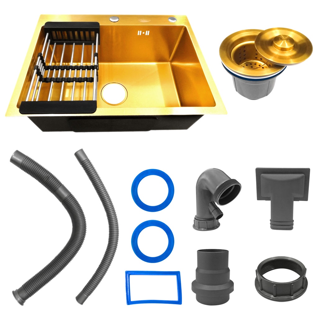 BAK CUCI PIRING ERNESTO ER 6045 NB GOLD - STAINLES STEEL