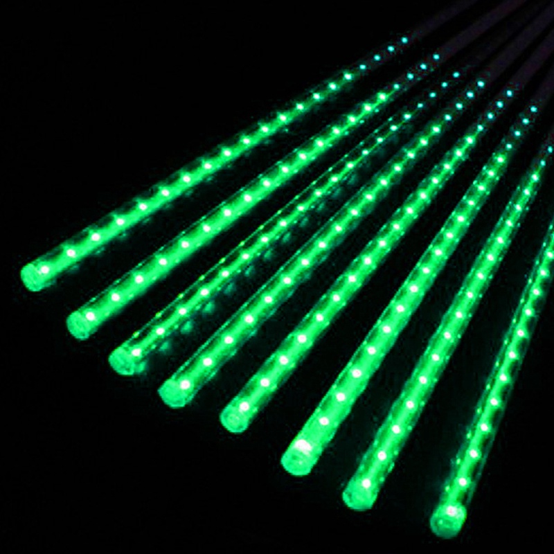 Zzz Lampu String Natal Meteor Shower Fall Rain Fairy Light 8tabung LED Icicle