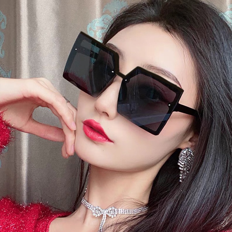 2021 fashion square Korean personality large frame ins sunglasses