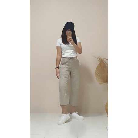 Yurim kulot pants - Celana 7/8 wanita linen