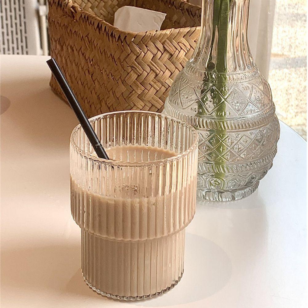 [Elegan] Gelas Cangkir Kaca Bening Panas Rsistant Gelas Teh Untuk Jus Susu Perlengkapan Dapur Home Coffee Mug
