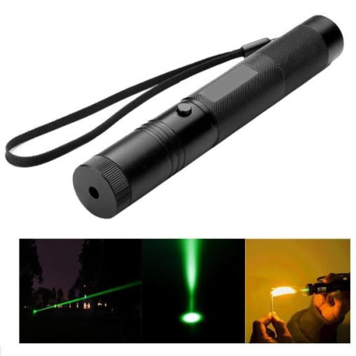 Laser Pointer 100mw 532NM + Baterai &amp; Charger Green Beam -BR12