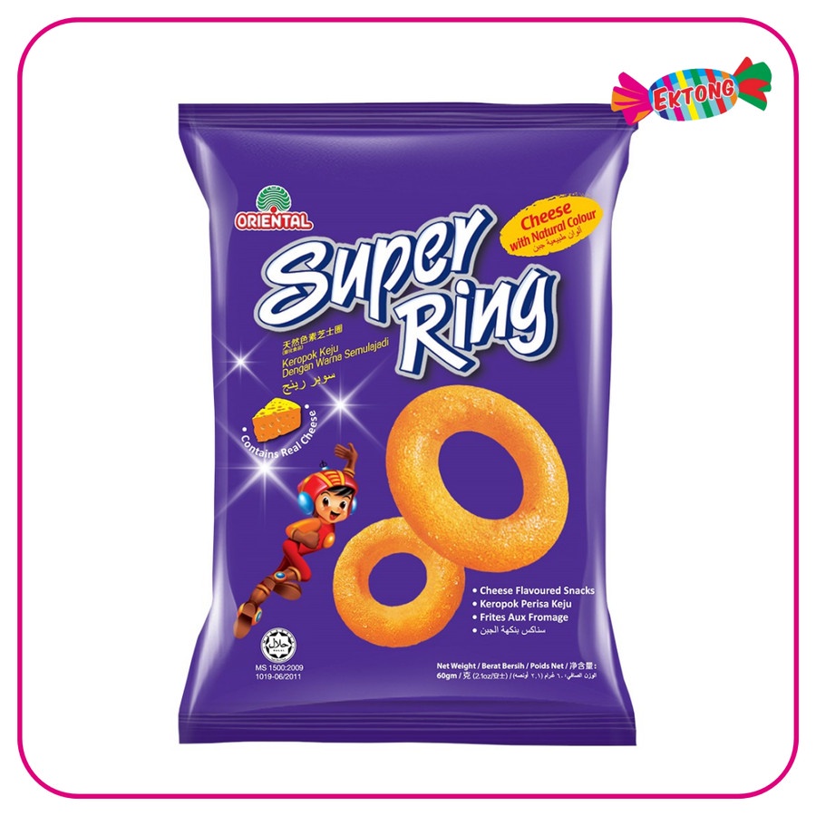 

ORIENTAL CHEESE SUPER RING ( Snack Ring Keju ) 60 GR