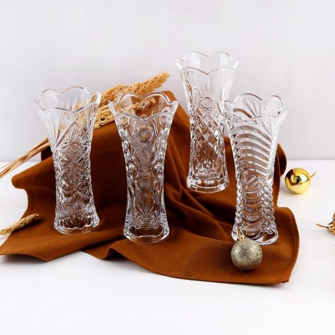 vas kristal Bunga / Vas Bunga Kristal Meja Tamu Tinggi 18.5 cm