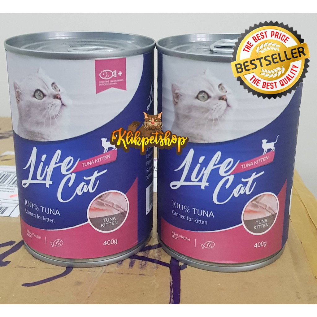 Makanan Basah Kaleng Kucing Kitten Life Cat Tuna 400 Gram Wet Food