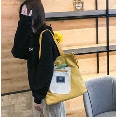 Twenty Bag - Tas Tote Bag Wanita Resleting Terbaru 2022 Aesthetic Kekinian Motif Carakter LIVING COMBI Korea Style Multifungsi