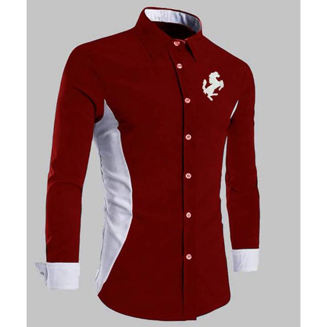 Kemeja Niko maroon