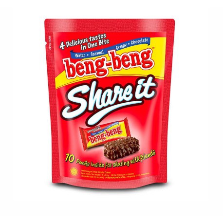 

PACK Beng Beng Share It Wafer Coklat 4 Kelezatan Dalam Sekali Gigit - 10pcs x 9.5gr