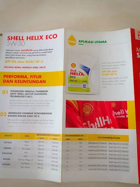 Paket Oli Shell Helix Eco 5W-30 + Filter Oli Agya / Ayla / Sigra / Calya / Sirion