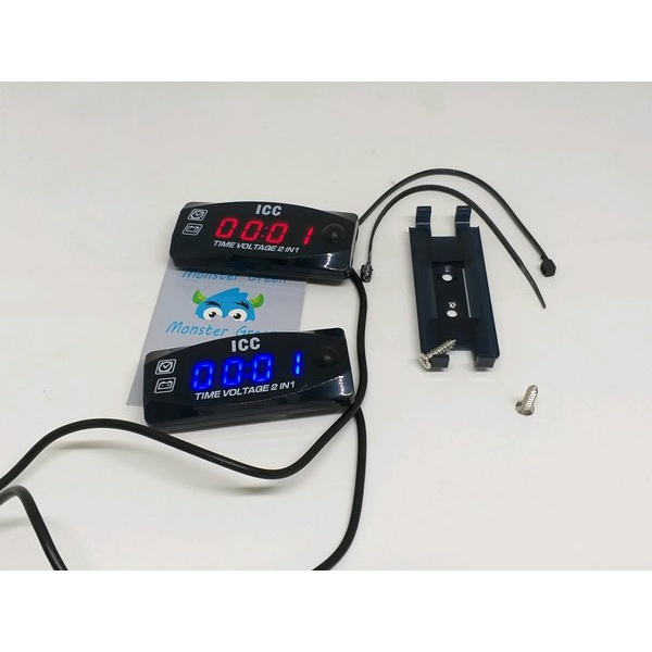 Voltmeter Dan jam Digital Motor 2 in 1 waterproof