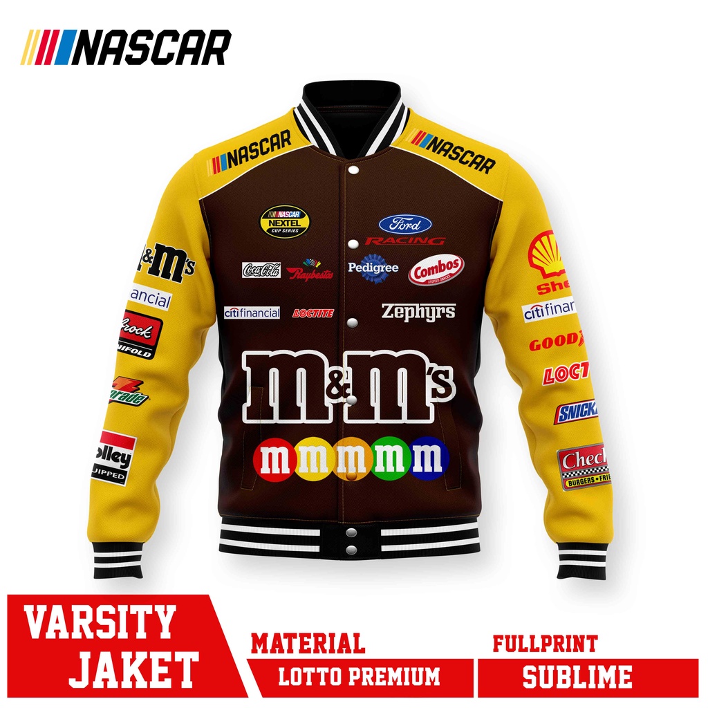 VARSITY JACKET RACING M&M ZEPHYRS BROWN