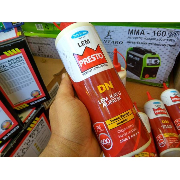 

Promo Lem kayu Presto craft gitar interior Hpl cepat kering kuat ekonomis