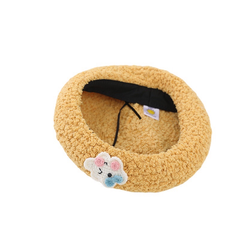 Topi Baret Anak Perempuan Import Bahan Corduroy Model Cloud And Bear