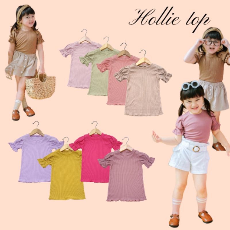 HOLIIE KNIT 2-3 tahun kaos anak rajut lengan balon lucu