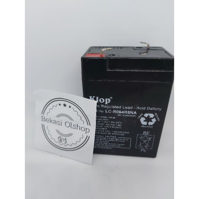 Aki Kering Klop 6V / Accu Kering Battery 6V