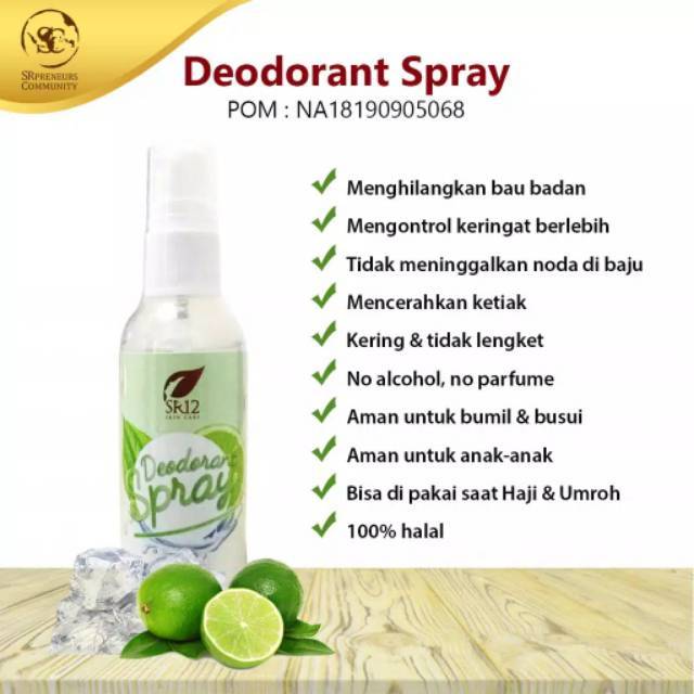 SR12 Deodorant Deo Spray / Deodoran Herbal (Non Alcohol) | Shopee Indonesia