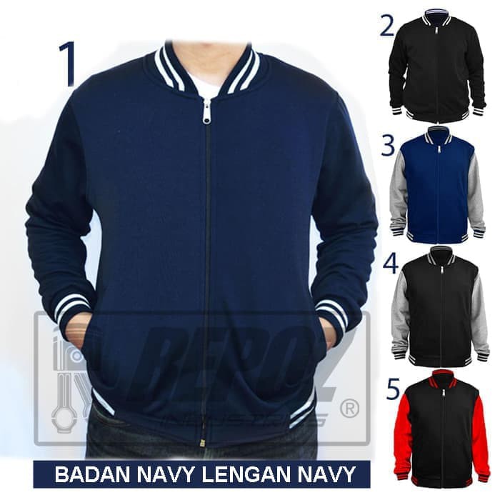 Jaket polos varsity