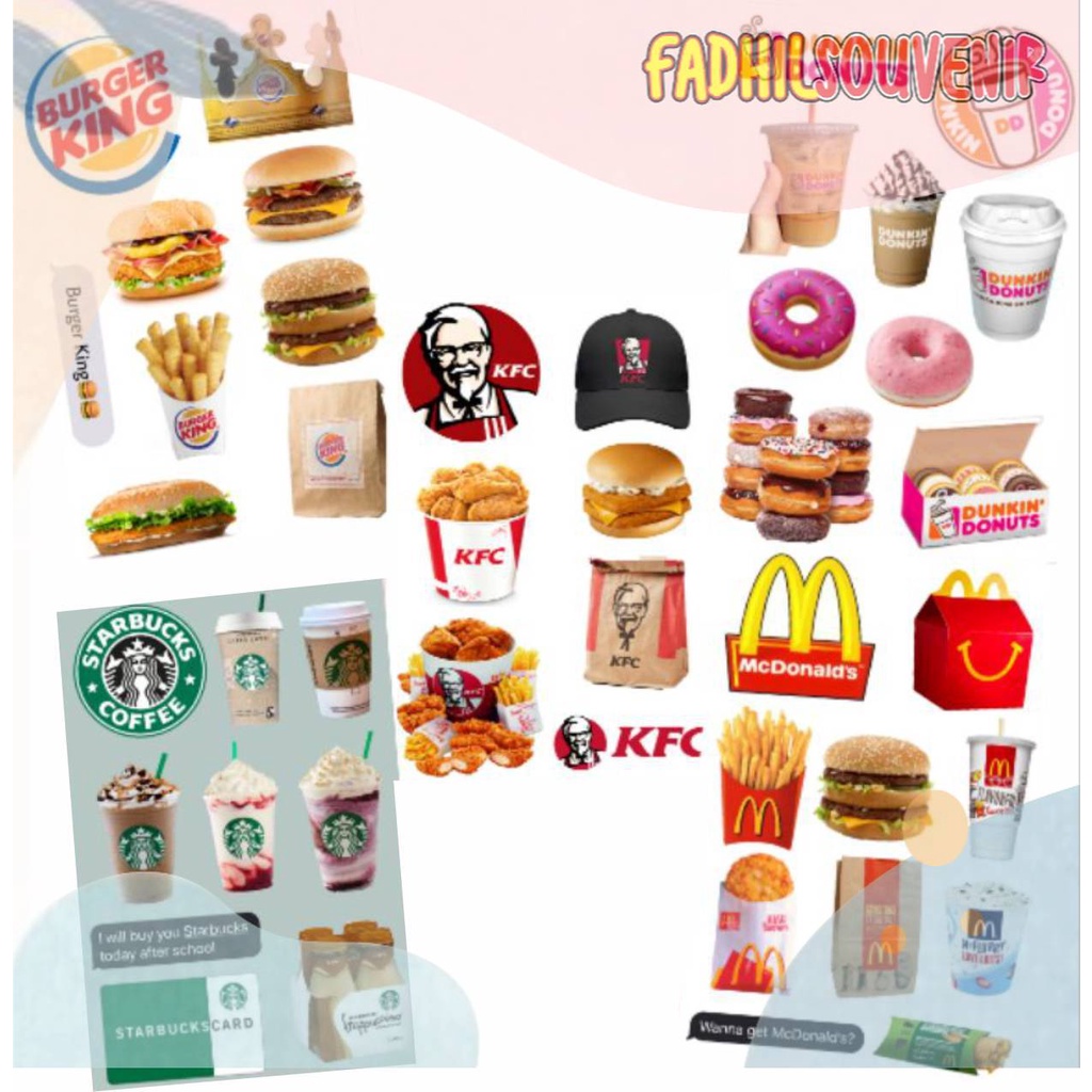 

READY Stiker Mini Pack Fast Food Brand Fadhilsouvenir