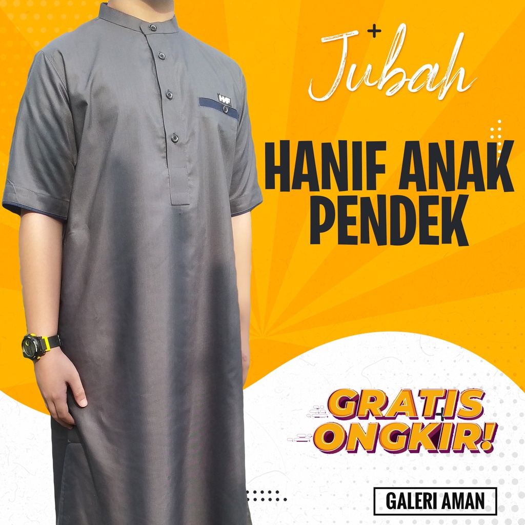 Jubah Anak Laki Laki Gamis Remaja Tanggung Hanif Premium Kasual Bahan Katun Madinah Pakistan Putih L