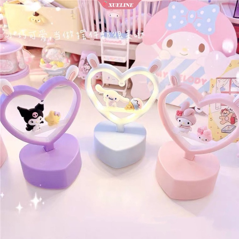 Sanriod Lampu Meja Led Model Anime Mymelody Kuromi Cinnamoroll Kitty Romantis Untuk Kamar Tidur Anak