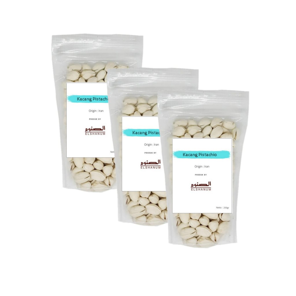 

Kacang Pistachio ELSHANUM 250GR / KEMASAN STANDING POUCH / KACANG FUSTUK