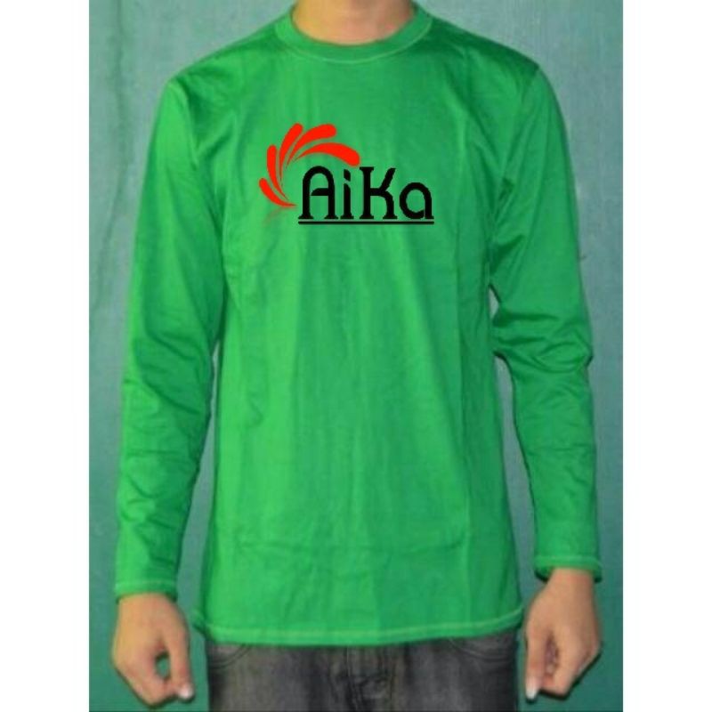 Kaos Polos Lengan Panjang Hijau Fuji Combed 30 S