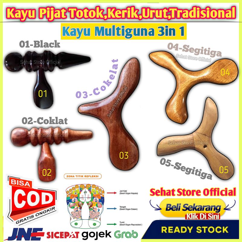 Quality KAYU PIJAT Tradisional Terapi Kayu Segitiga Multiguna Alat Pijet Telapak Kaki Tangan