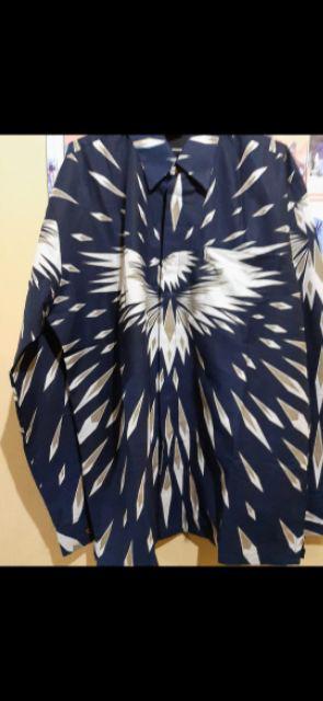[ori Solo]kemeja Batik Pria Navy Dongker Elegan Keren Slimfit Lapis Furing Termurah S - Xxl