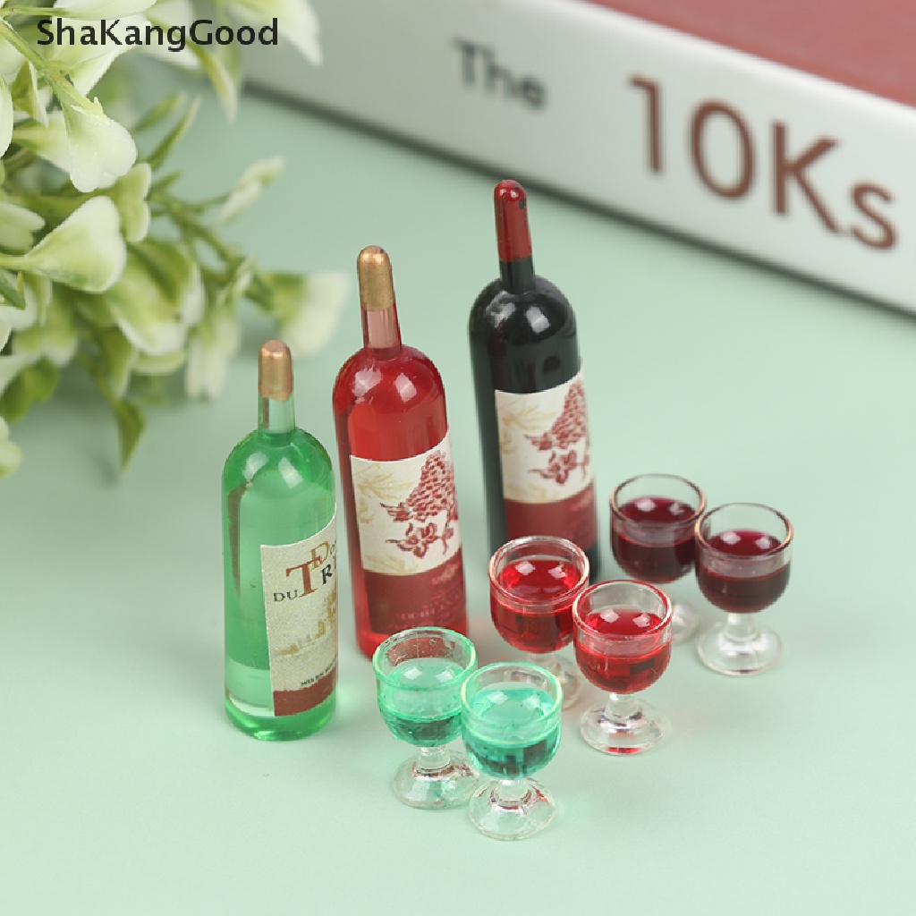 Skid 3pcs / set Miniatur Botol Wine Aksesoris Rumah Boneka 1 / 12