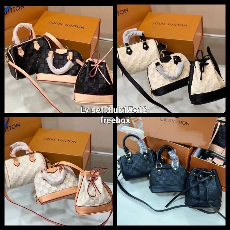 tas fashion import slingbag LV mini set 3in1 free box