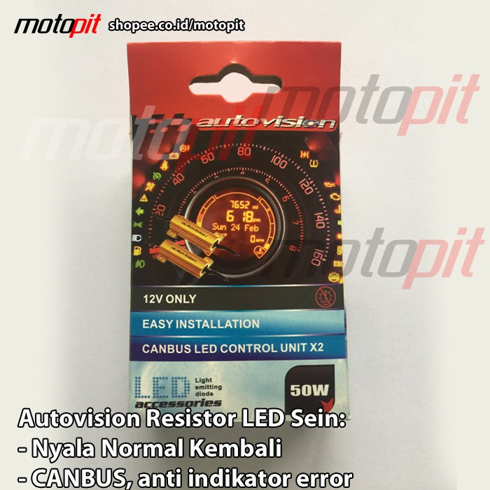 Autovision Resistor LED Sein Sign Sen agar Kedip Normal