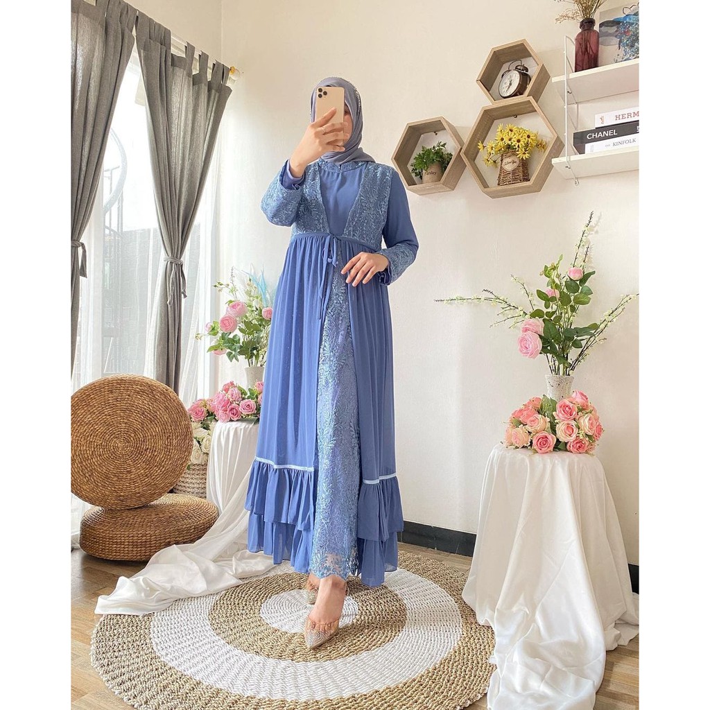 PROMO LONG GAMIS PESTA / LONG GAMIS CERUTI MIX TULLE SPYDER / GAMIS PESTA