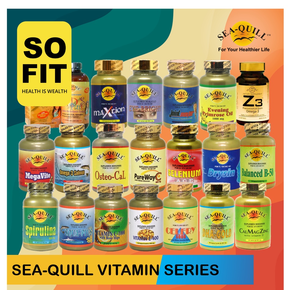 SEA-QUILL VITAMIN SERIES / SEAQUILL Multivitamin / Calmagzinc / Omega 3 /  Joint Mover / Eye Bright / Z3 / Vitamin E / Vitamin C