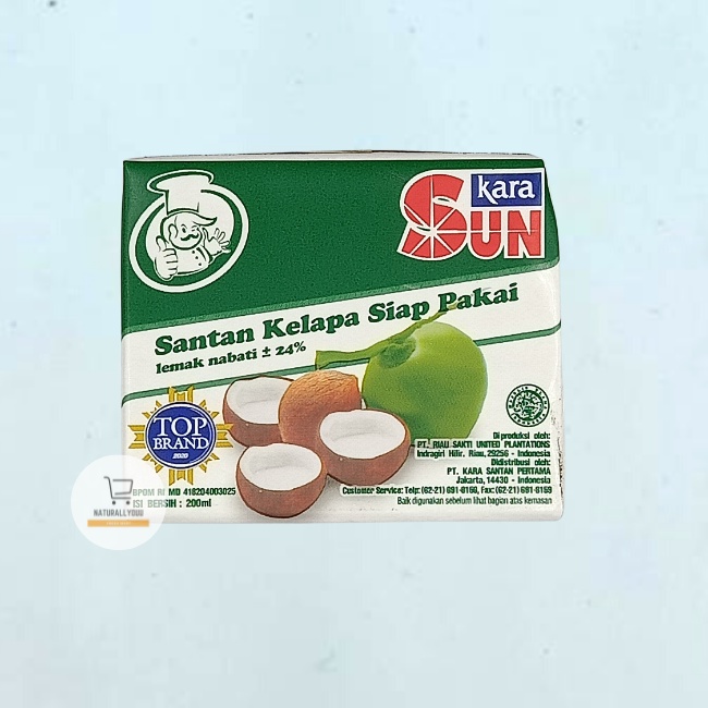 Kara / SUN Kara Santan Kelapa 200mL (Kotak) Siap Pakai Instant Coconut Milk