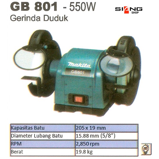 Makita GB 801 / GB801 Mesin Gerinda Duduk 8&quot;