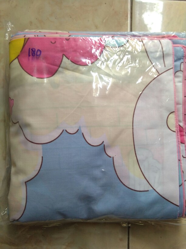 Sprei Homemade Perlengkapan Kamar Tidur Sarung Bantal Murah Karakter Motif Custom Bts Bt21 Biru Cod