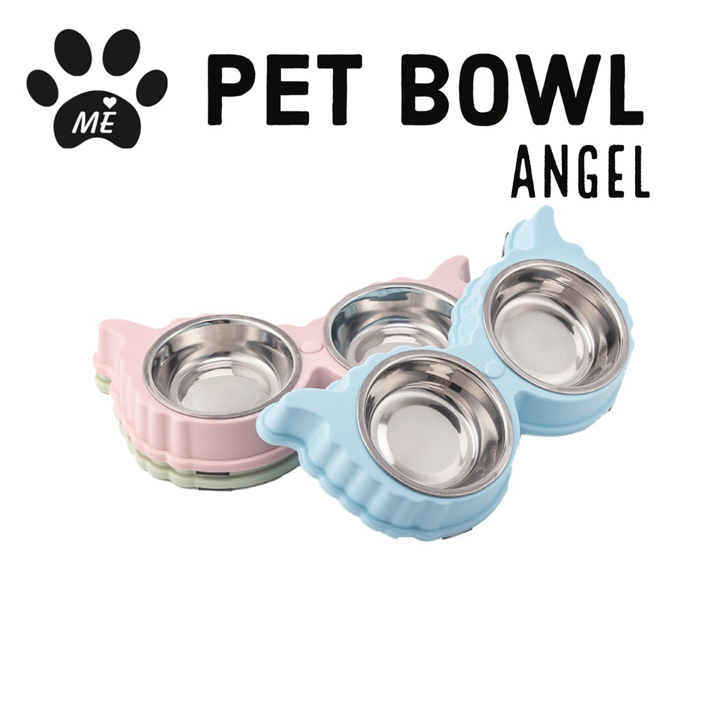 Pet Bowl Anti Slip &quot;ANGEL STAINLESS&quot; Tempat Makan Minum Hewan